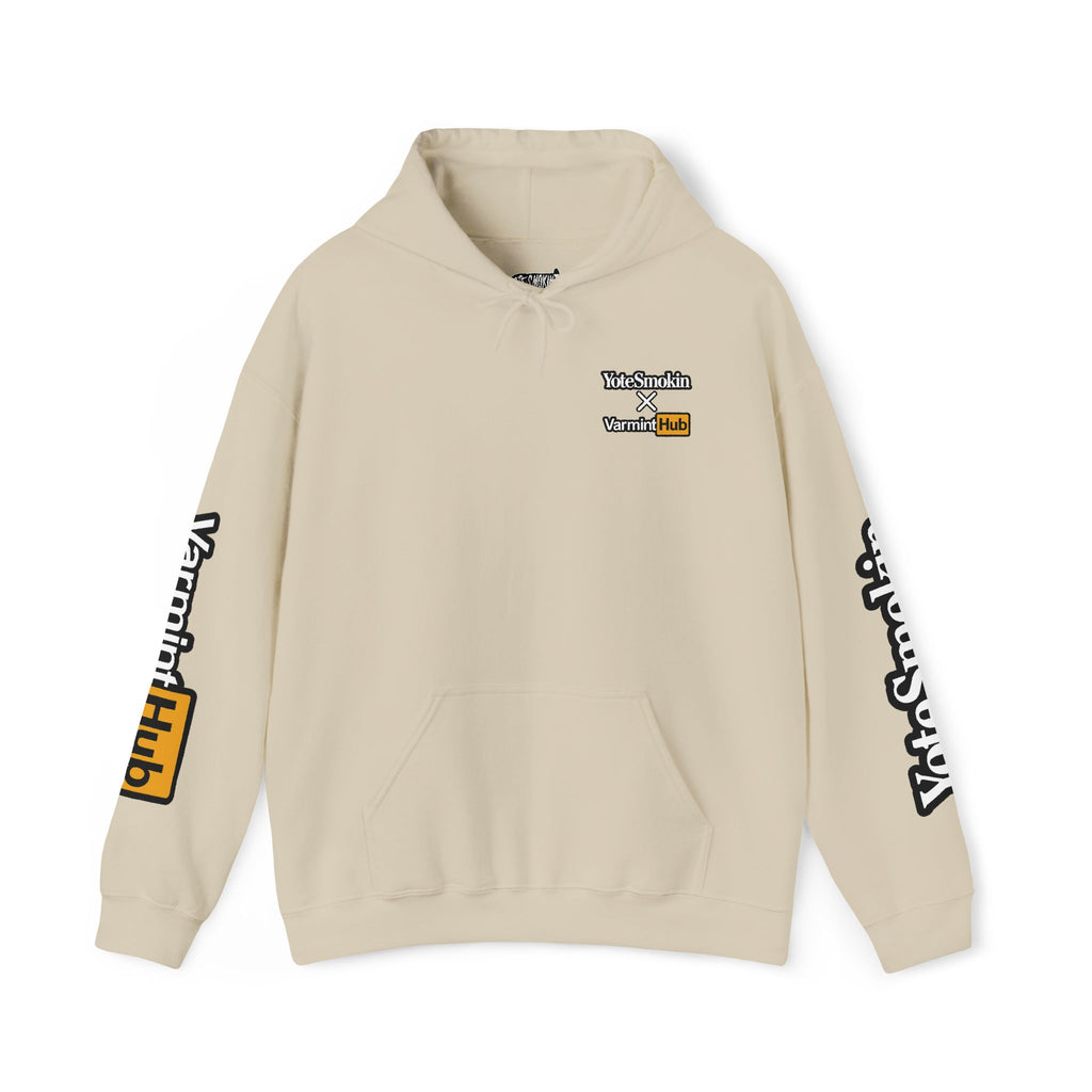 VarmintHub x Yotesmokin collab hoodie